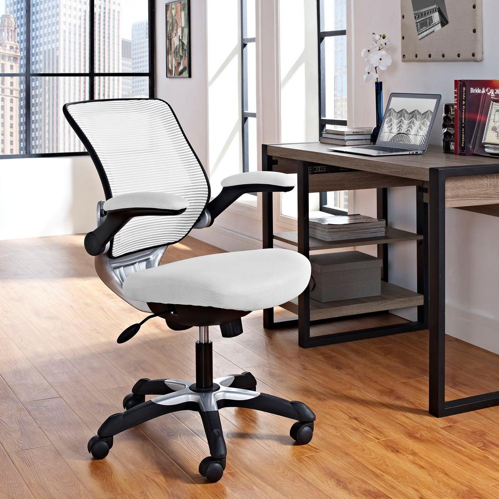 MODWAY Edge Mesh Office Chair in White EEI-594-WHI - The Home Depot