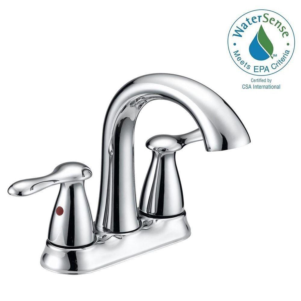 Glacier Bay Asher 4 in. Centerset 2Handle Bathroom Faucet in Chrome