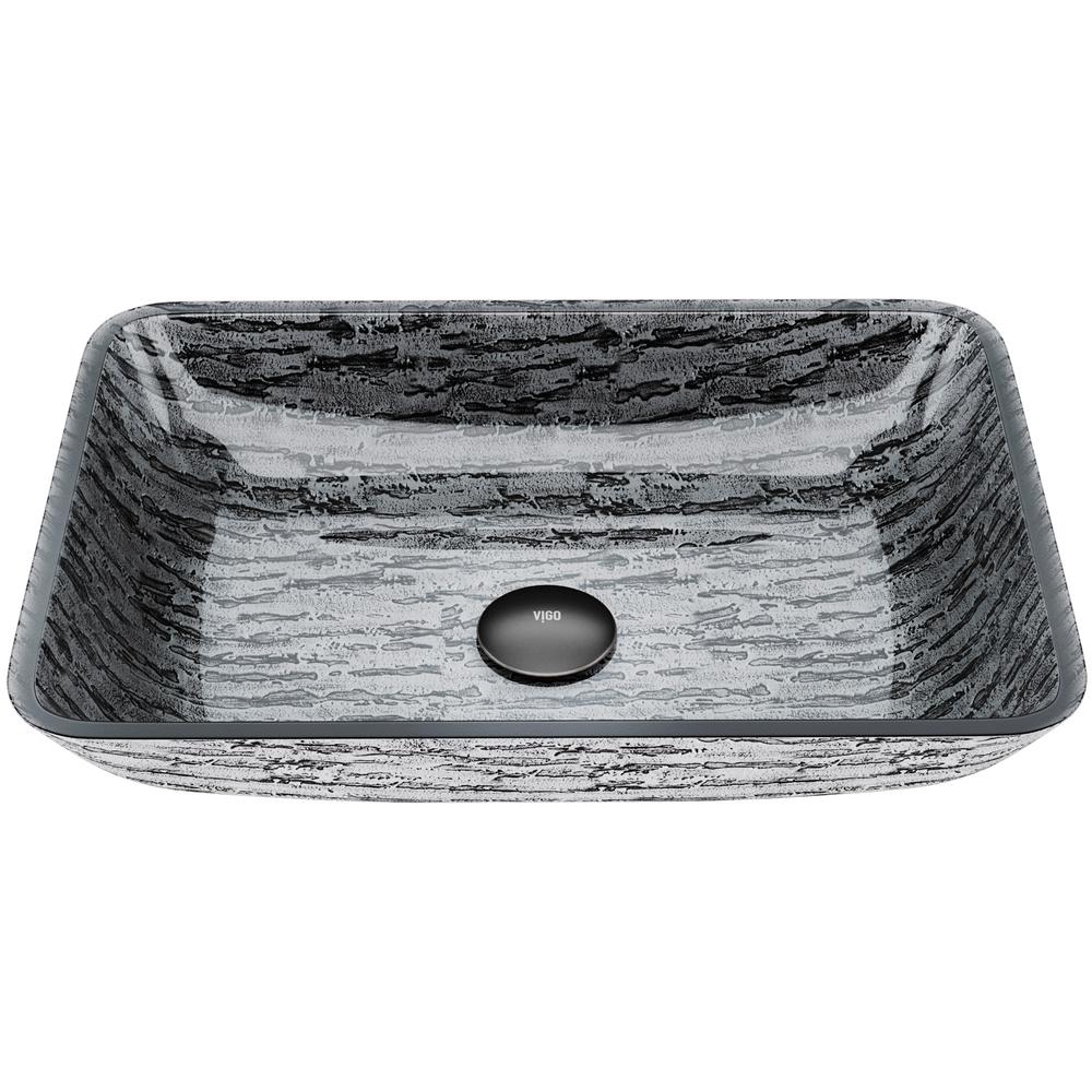 Vigo Rectangular Vessel Sink In Titanium Vg07085 The Home Depot Vigo Rectangular Vessel Sink In Titanium