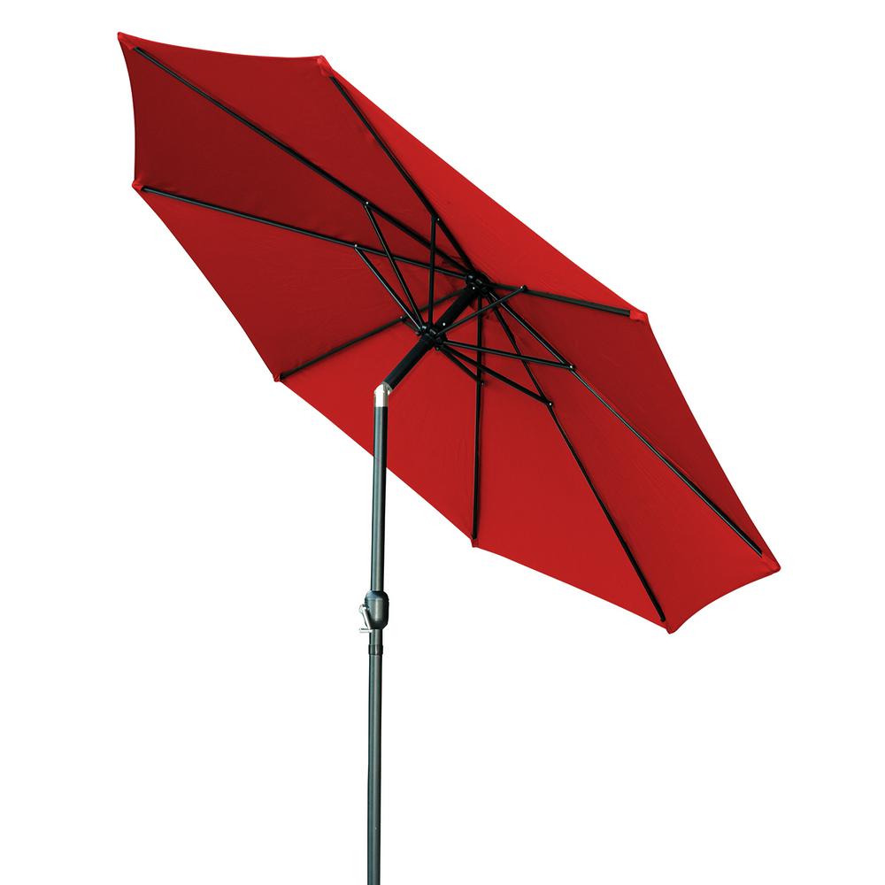 Trademark Innovations 10 Ft Market Tilt Crank Patio Umbrella In Red Umbtilt Red The Home Depot