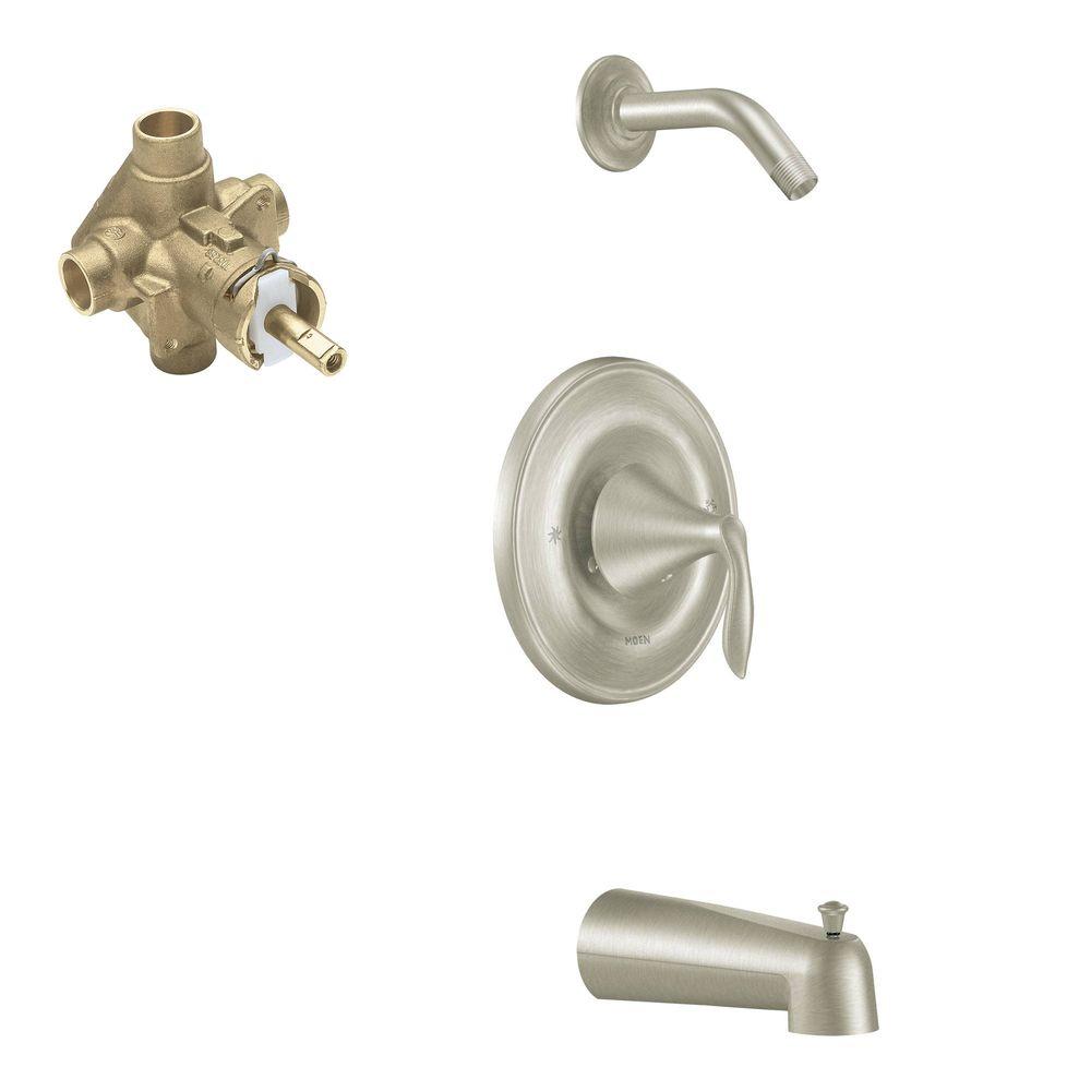 MOEN Eva 2Handle Bidet Faucet Trim Kit with Valve in Brushed Nickel