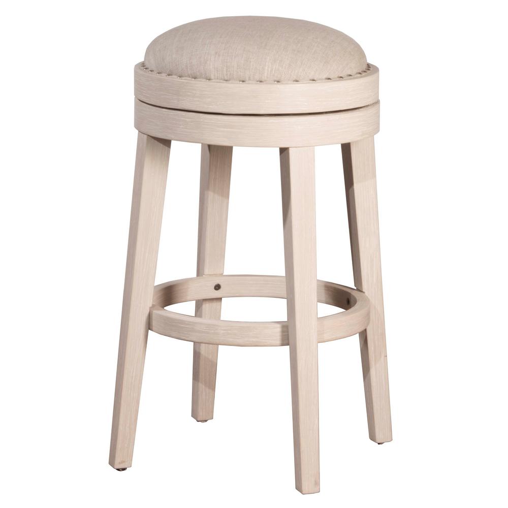 Hilale Furniture Carlito 30 In Weathered White Backless Swivel Hilale Furniture Carlito 30 In Weathered White Backless Swivel Bar Stool