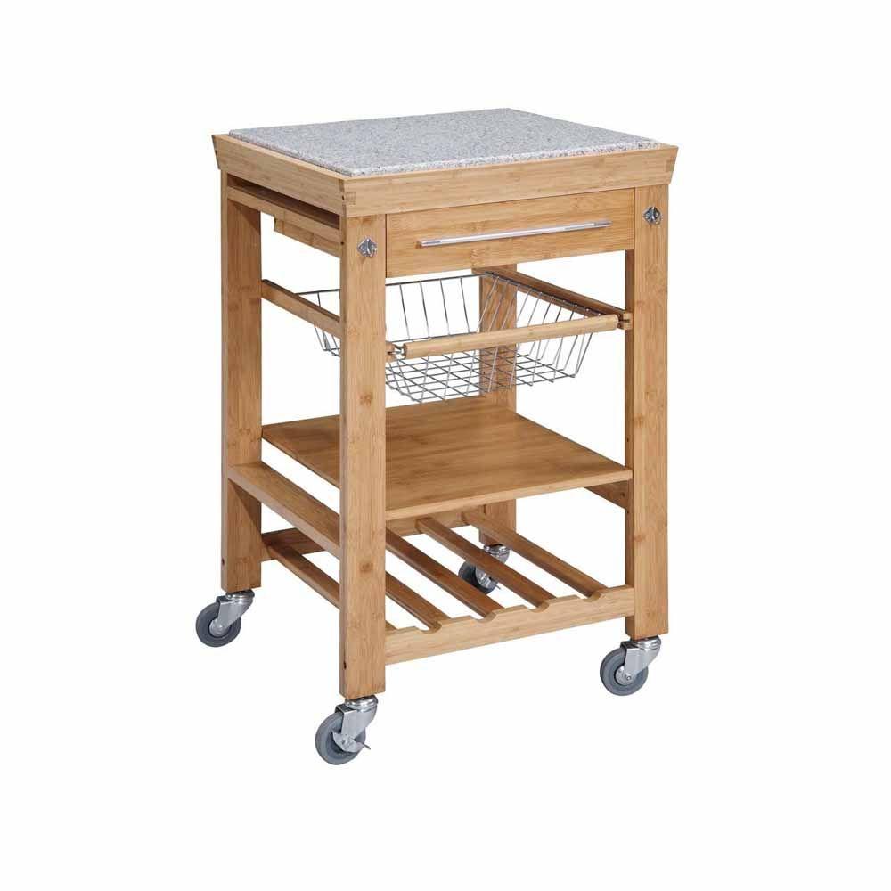 22 Sq In Bamboo Kitchen Island Cart 44031bmb01kdu The Home Depot Bamboo Kitchen Island Cart