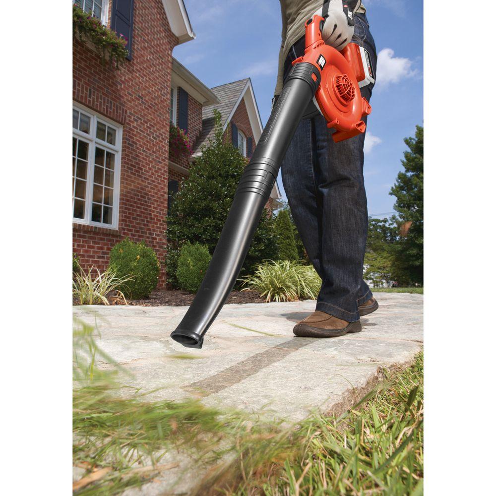 Black Decker 120 Mph 90 Cfm 40v Max Lithium Ion Cordless Handheld Leaf Sweeper Tool Only Lsw36b The Home Depot