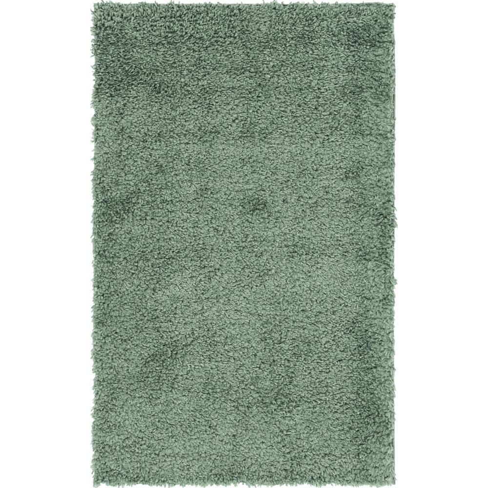 Unique Loom Davos Shag Sage Green 2 Ft X 3 Ft Accent Rug 3146038 The Home Depot