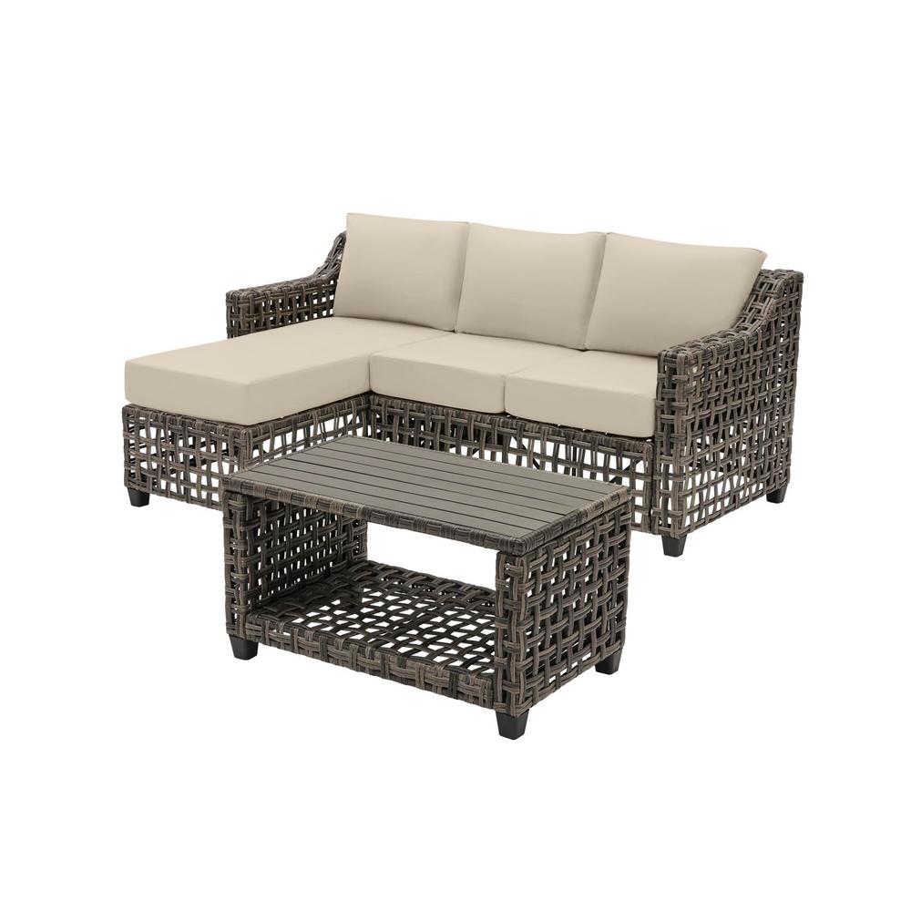 Hampton Bay Briar Ridge 3 Piece Brown Wicker Outdoor Patio