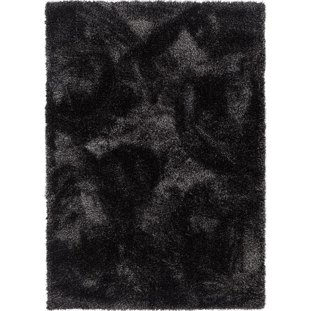 Well Woven Feather Liza 7 Ft X 10 Black Modern Solid Thick Area Rug