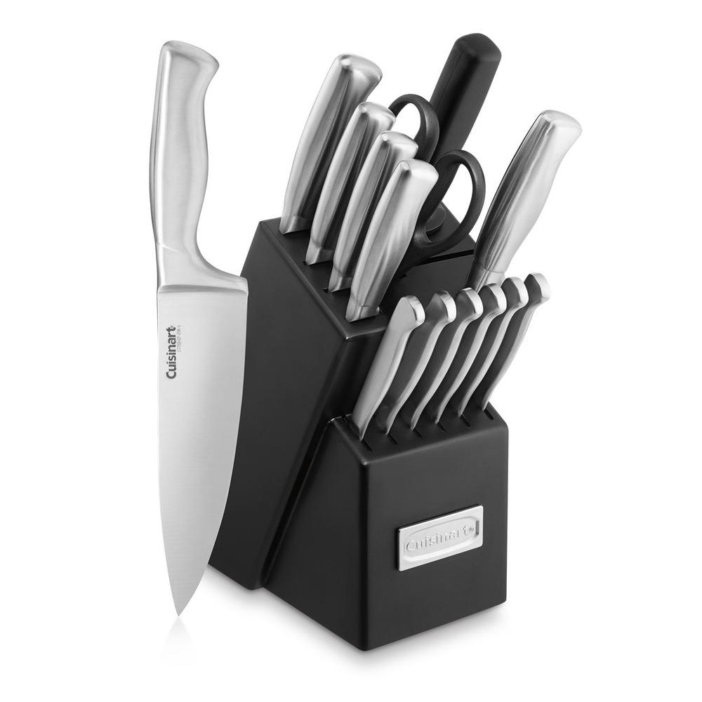 Cuisinart Classic Collection 15-Piece Knife Set-C77SS-15PK - The Home Depot Cuisinart Classic Stainless Steel Knife Set