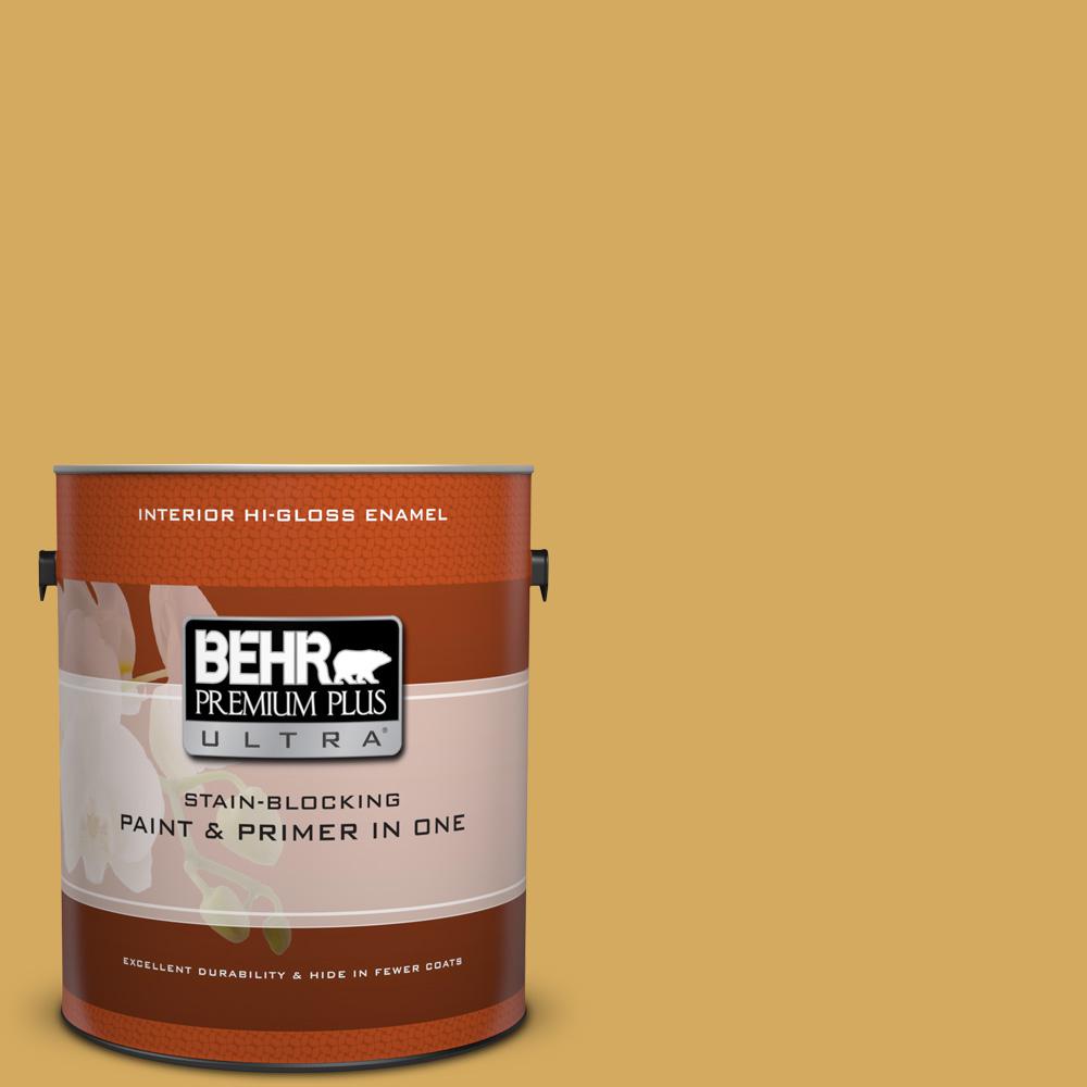 BEHR Premium Plus Ultra 1gal. BNC15 Tapestry Gold SemiGloss Enamel