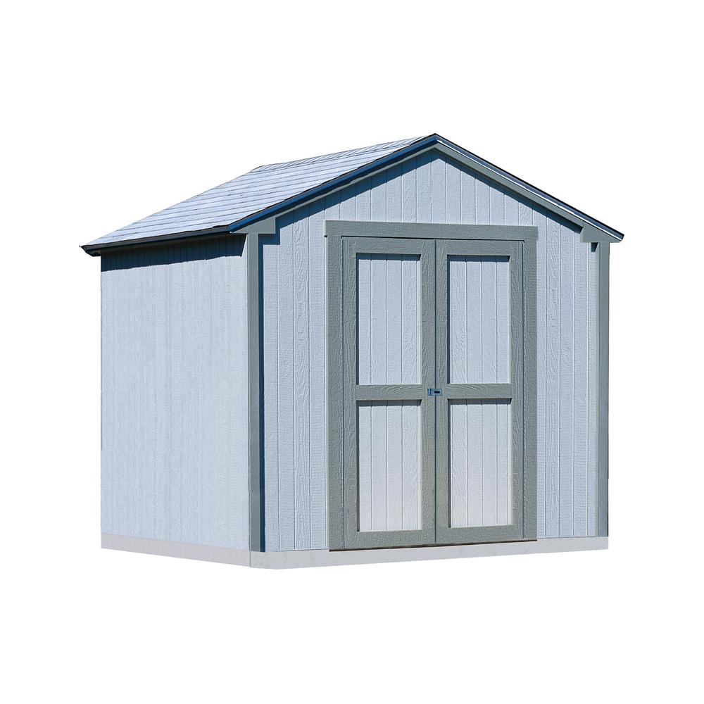 Handy Home Products Kingston 8 ft. x 8 ft. Wood Shed Kit with Floor Frame-18362-1 - The Home Depot