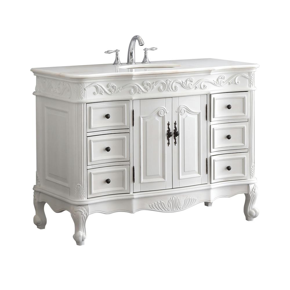Modetti Buckingham 42 In W X 22 D Vanity White With Marble Top Basin