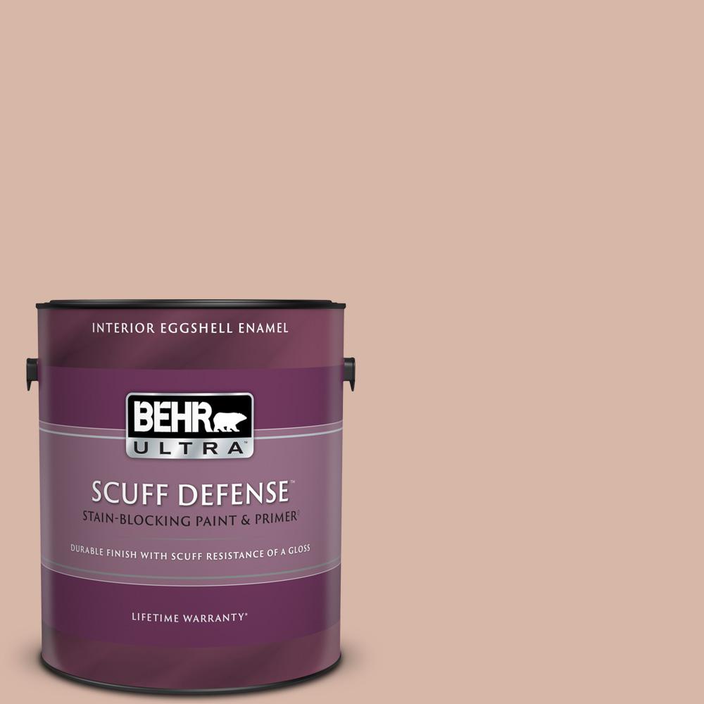 1 gal. #S190-3 Sedona Pink Extra Durable Eggshell Enamel Interior Paint and Primer in One