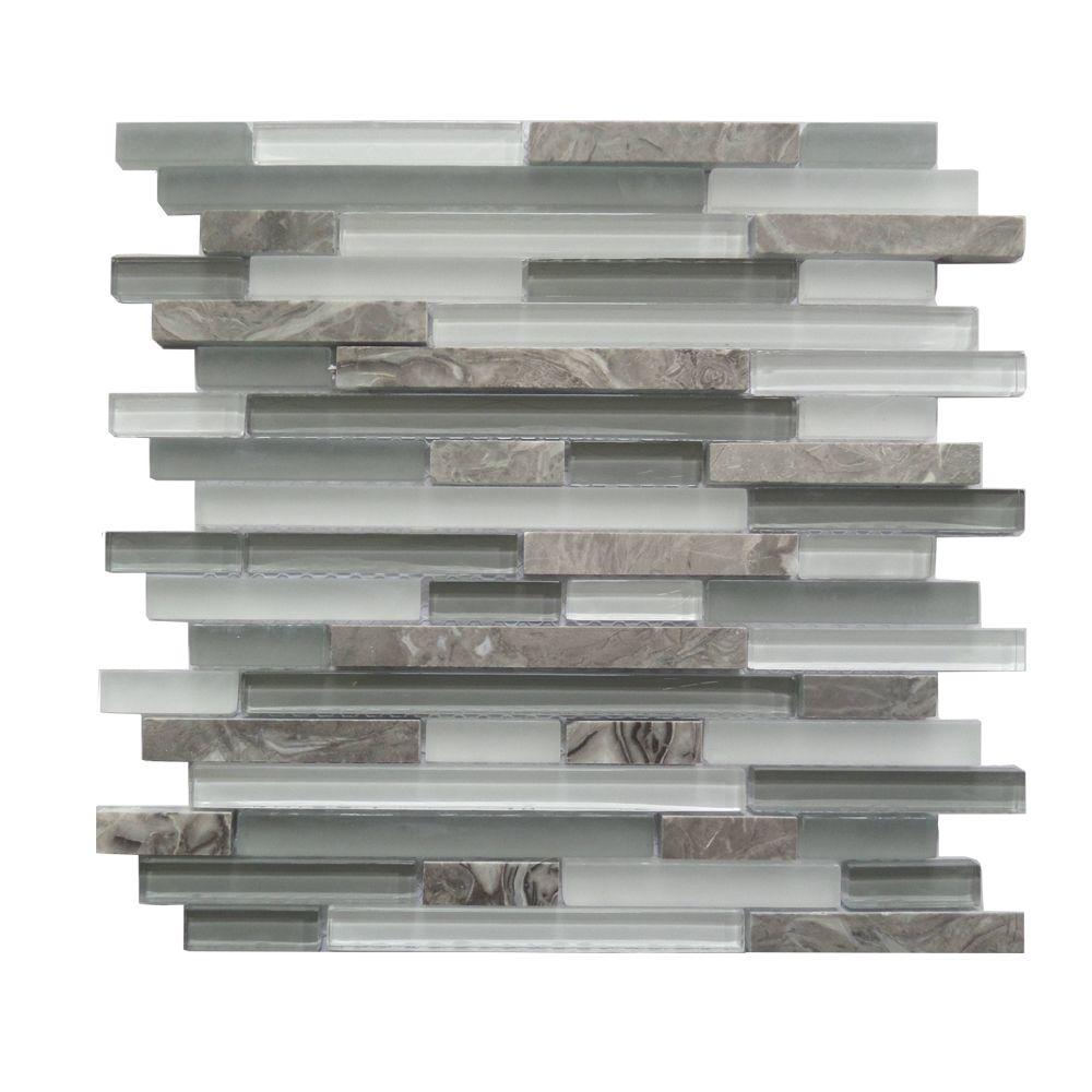 12 In X 8 Mm Gl Stone Interlocking Mosaic Wall Tile Interlocking Mosaic Wall Tile
