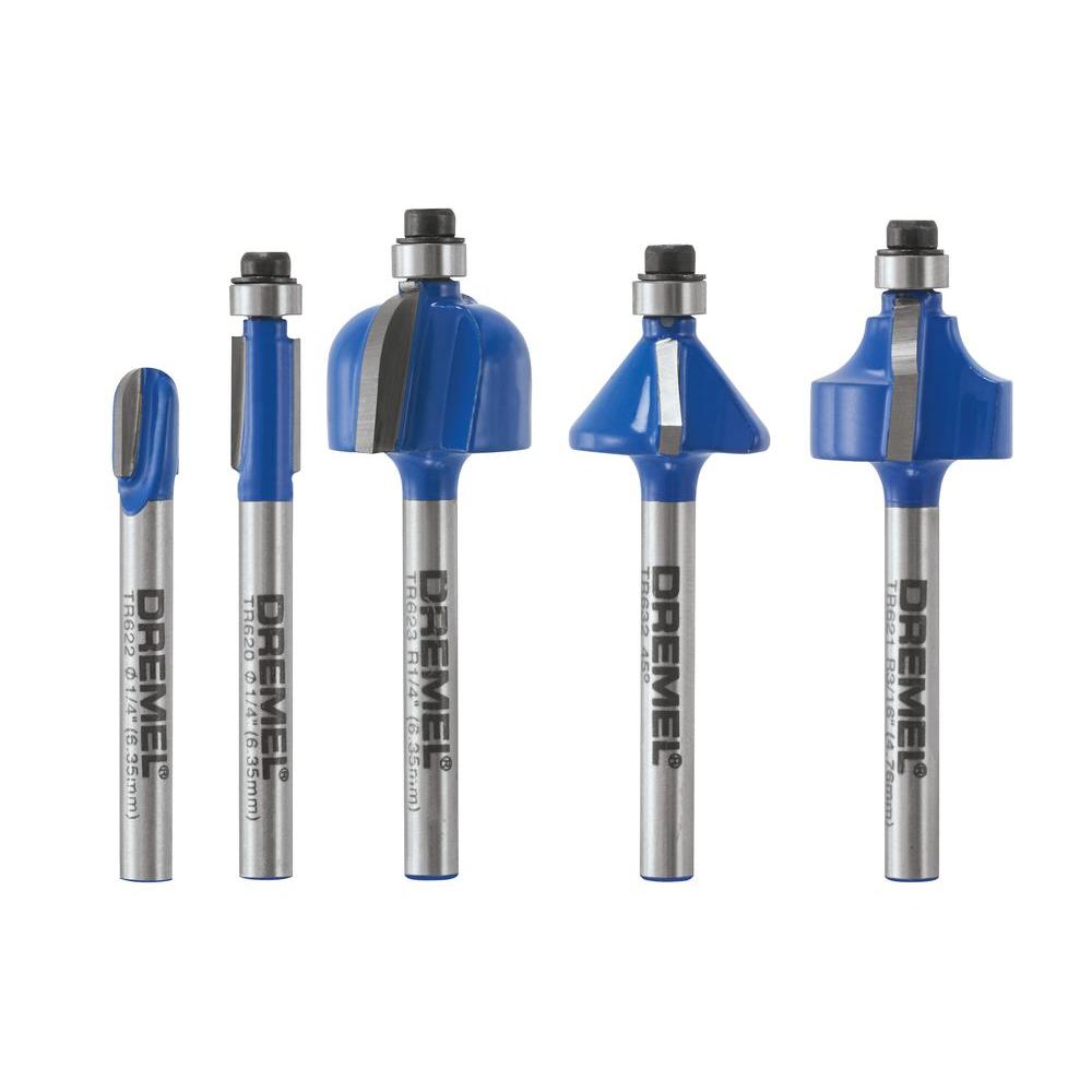 Dremel Trio Starter Steel Shank Router Bit Kit (5-Piece) by Dremel