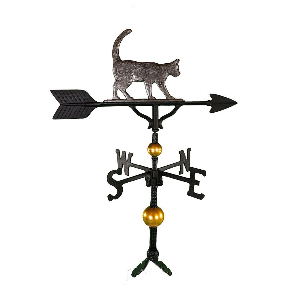 Montague Metal Products 32-Inch Deluxe Weathervane with Gold Cat Ornament