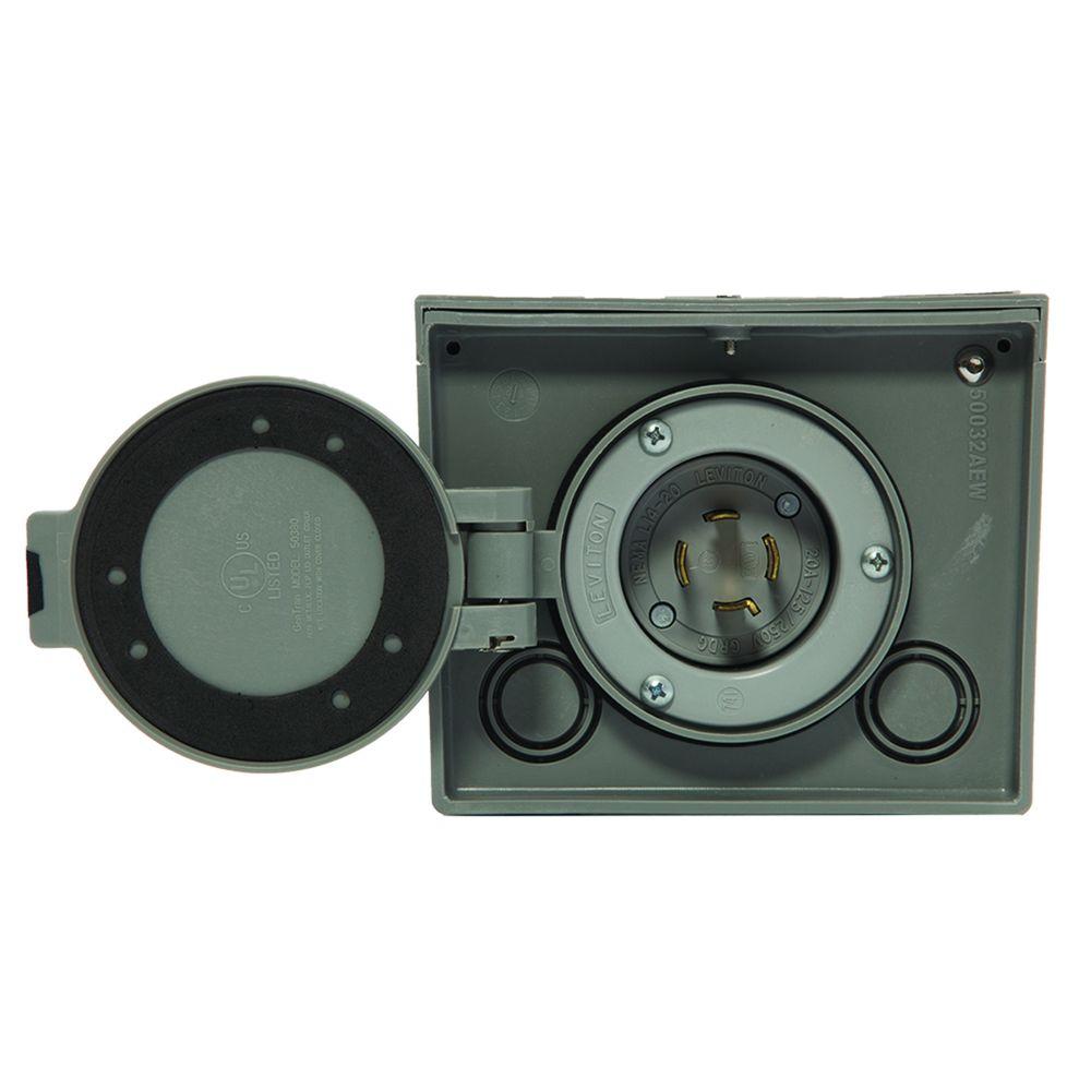 Generac 20Amp Raintight Resin Power Inlet Box6339 The Home Depot