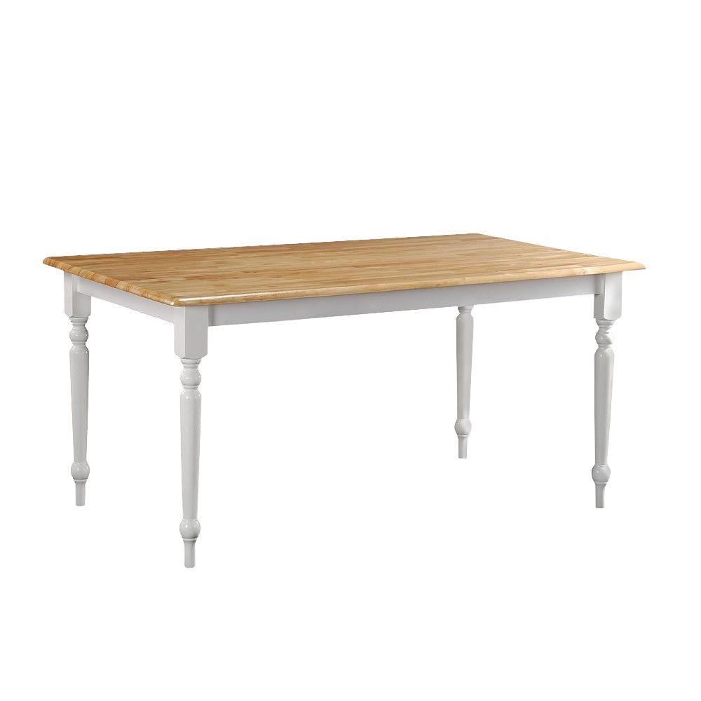 Boraam White And Natural Farmhouse Dining Table 70369 The Home Depot
