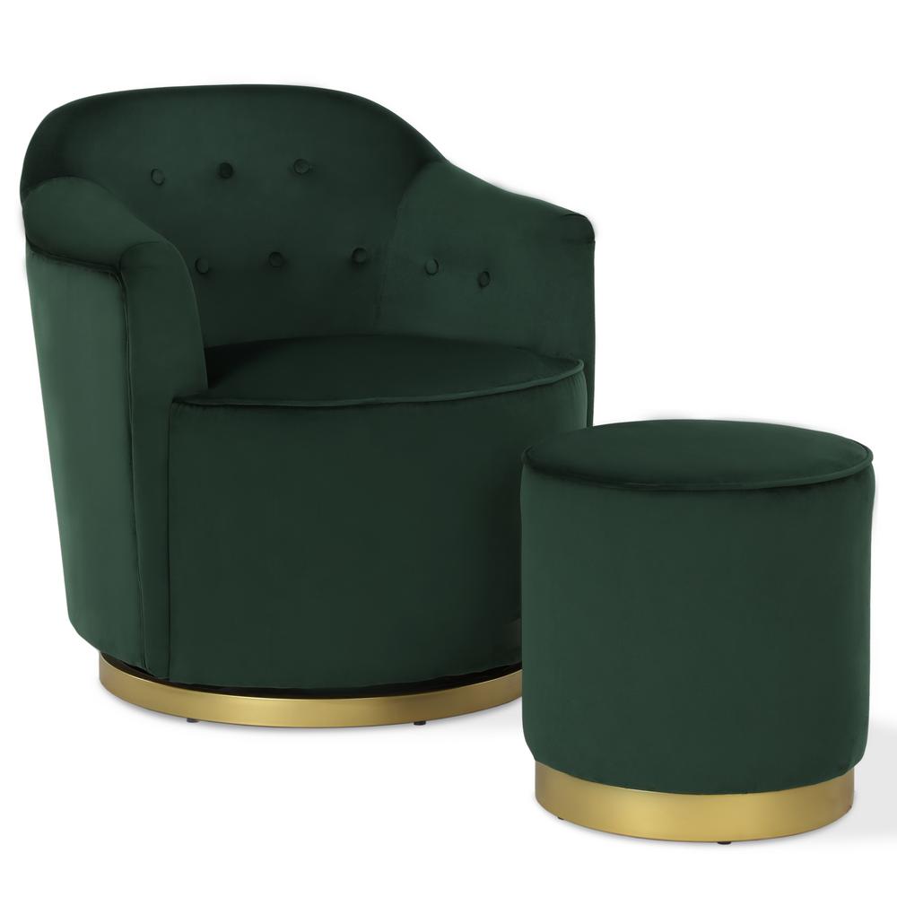 Novogratz Azalea Forest Green With Gold Metal Base Swivel Novogratz Azalea Forest Green With Gold Metal Base Swivel