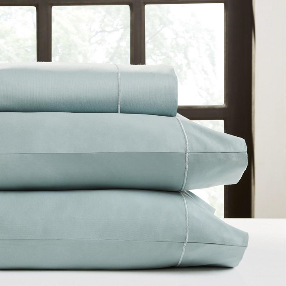 PERTHSHIRE 4-Piece Ocean Blue Solid 750 Thread Count Cotton King Sheet Set was $279.99 now $111.99 (60.0% off)
