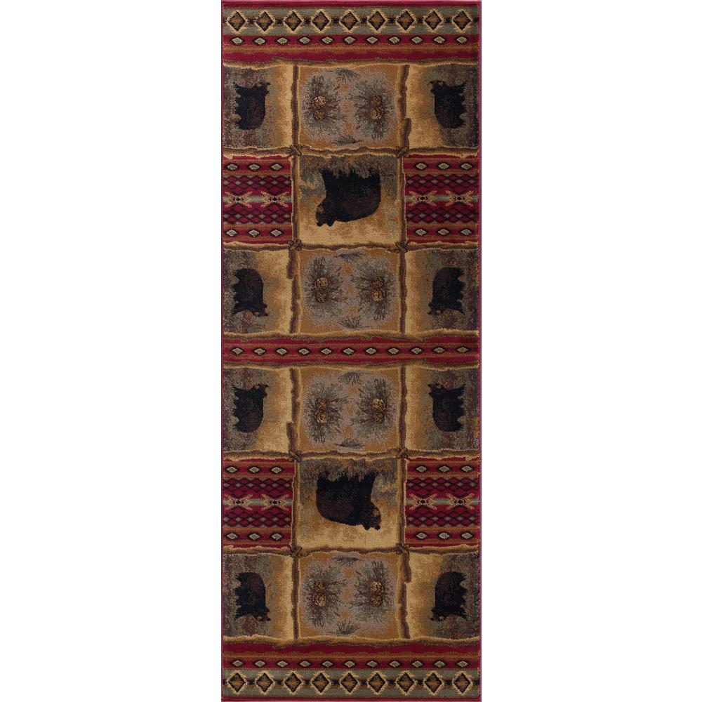 Tayse Rugs Nature Red 3 Ft X 7 Lodge Runner Rug Ntr6570 3x8 Tayse Rugs Nature Red 3 Ft X 7 Lodge Runner Rug