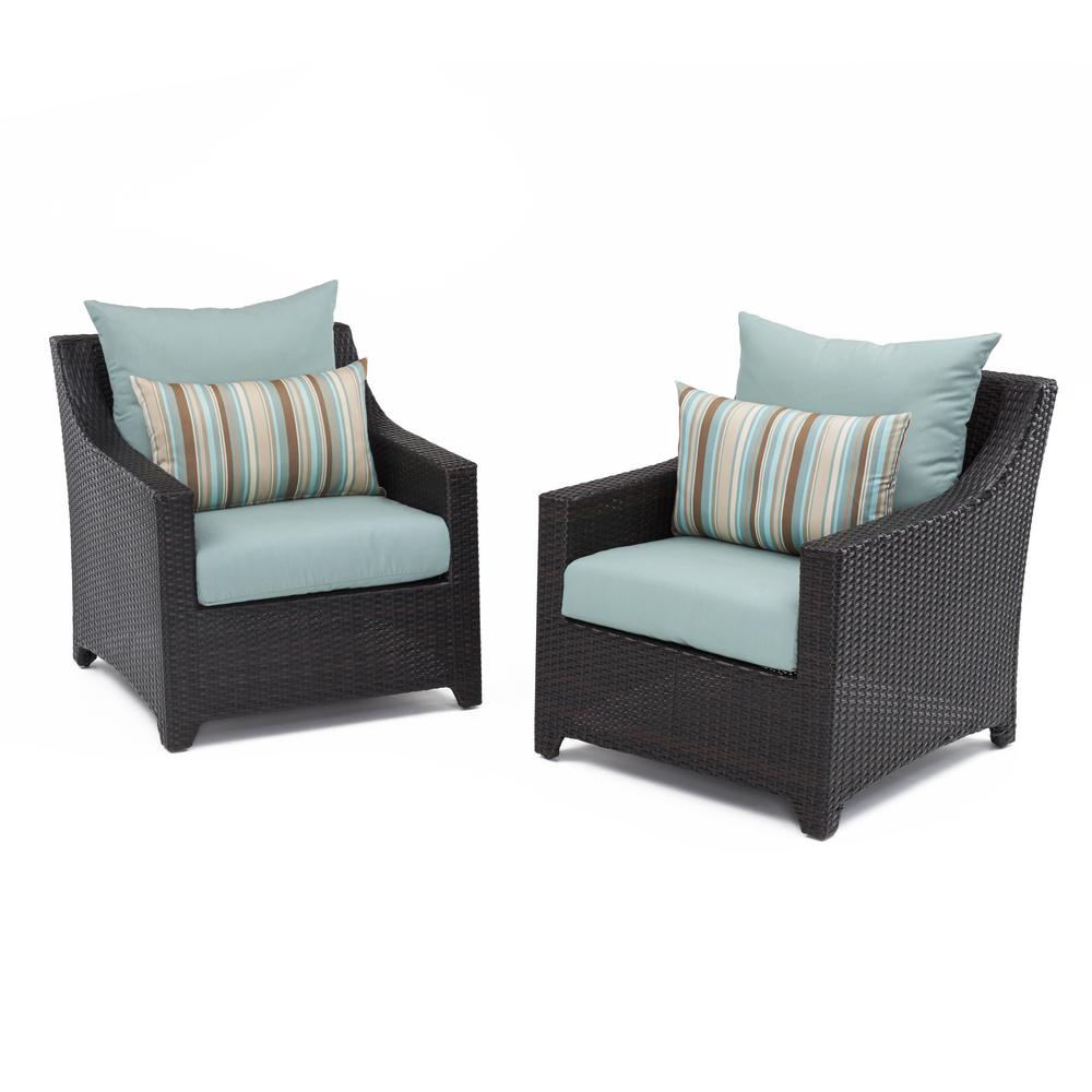 Rst Brands Deco Patio Club Chair With Bliss Blue Cushions 2 Pack