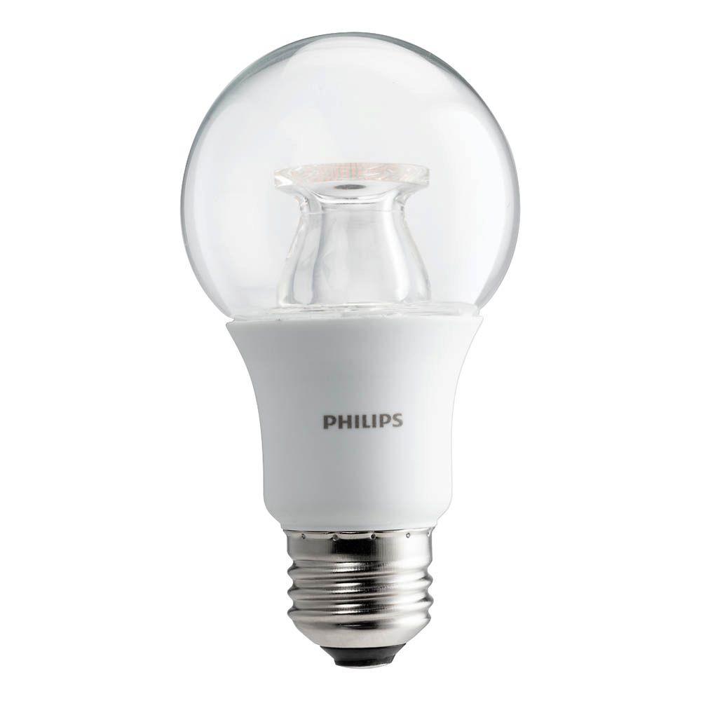 Philips 60 Watt Equivalent A19 Dimmable Led Light Bulb Soft White Clear With Warm Glow Light 