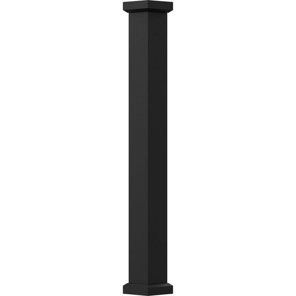 Ready For Paint w// Capital /& Base AFCO EA0608INFSPTUTU 6 x 8 Endura-Aluminum Column Primed Fluted Non-Tapered Square Shaft For Post Wrap Installation