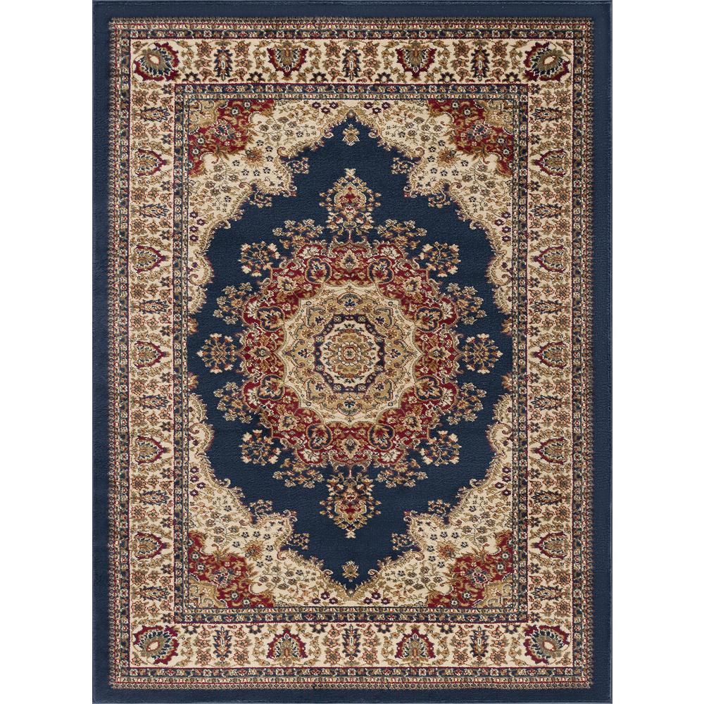 Tayse Rugs Sensation Navy Blue 9 ft. x 12 ft. Traditional Area Rug4707