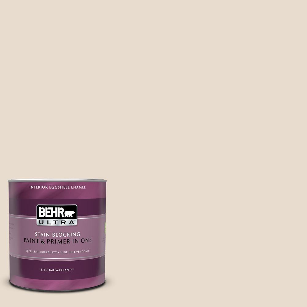 BEHR ULTRA 1 Qt. #OR-W11 White Mocha Eggshell Enamel Interior Paint And ...