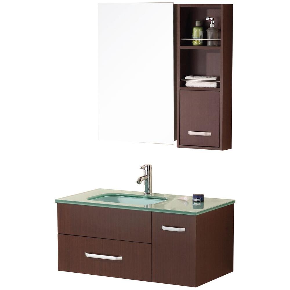Design Element Christine 35 in. W x 20 in. D Vanity in Toffee with