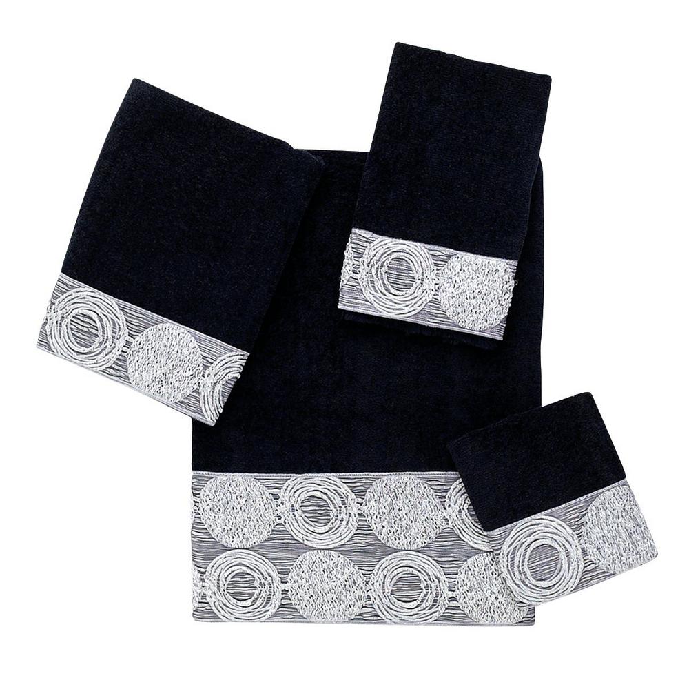 black bath towel set