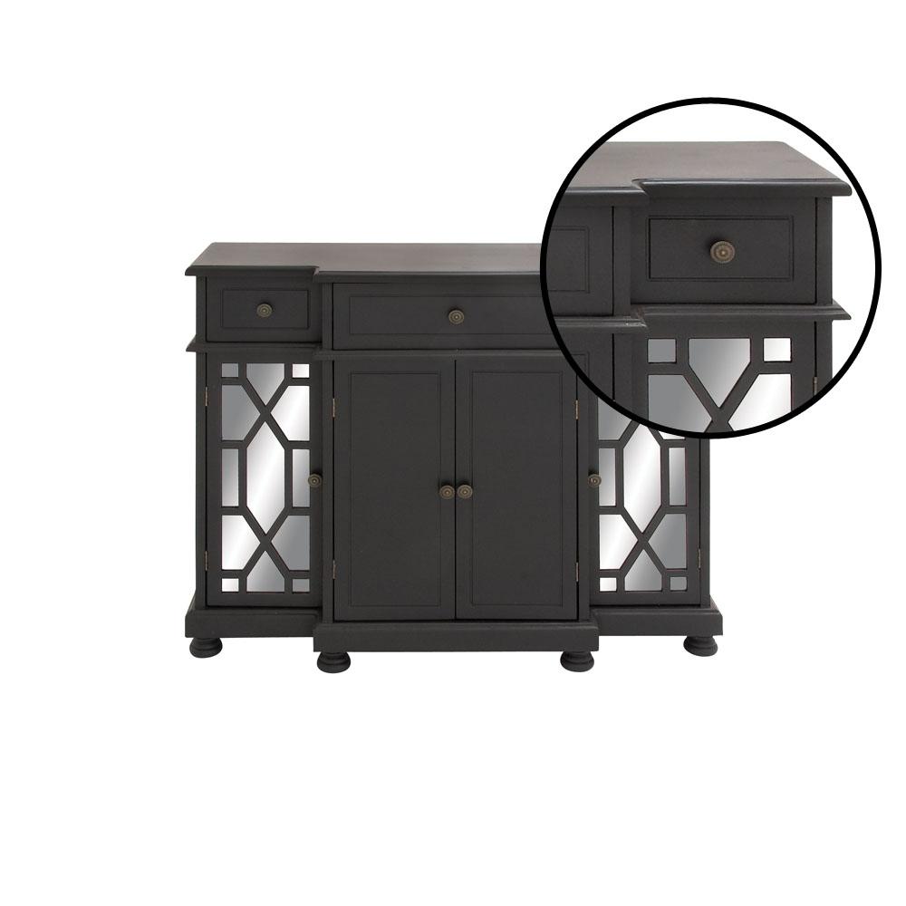 Litton Lane Polished Onyx Black With Mirrored Gl Paneling Polished Onyx Black With Mirrored Gl