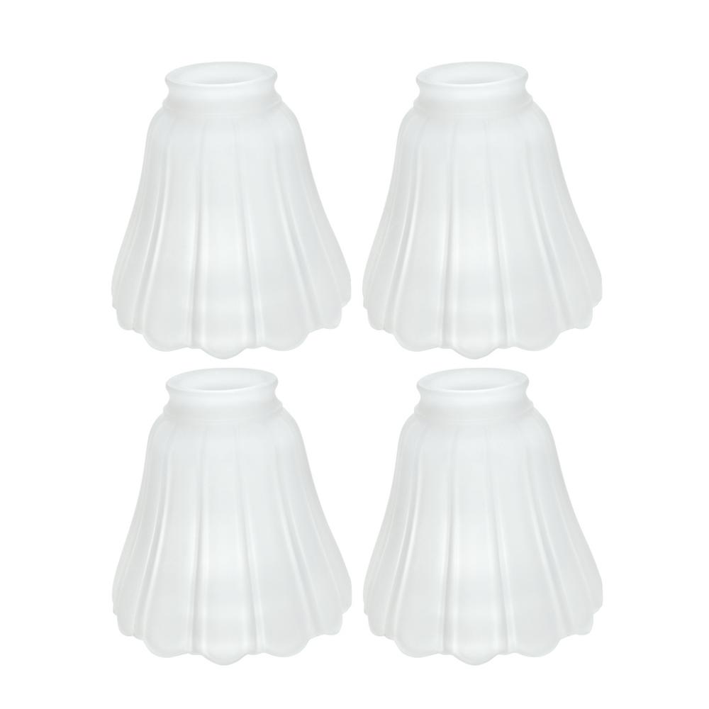 Aspen Creative Corporation 4 3 4 In Frosted Ribbed Bell Shaped Ceiling Fan Replacement Glass Shade 4 Pack