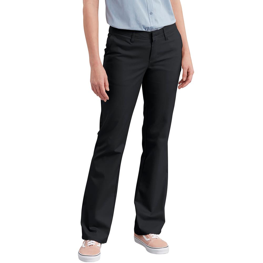 Dickies Women's Slim Fit Bootcut Stretch Twill Pants-FP121BK 16 RG - The  Home Depot