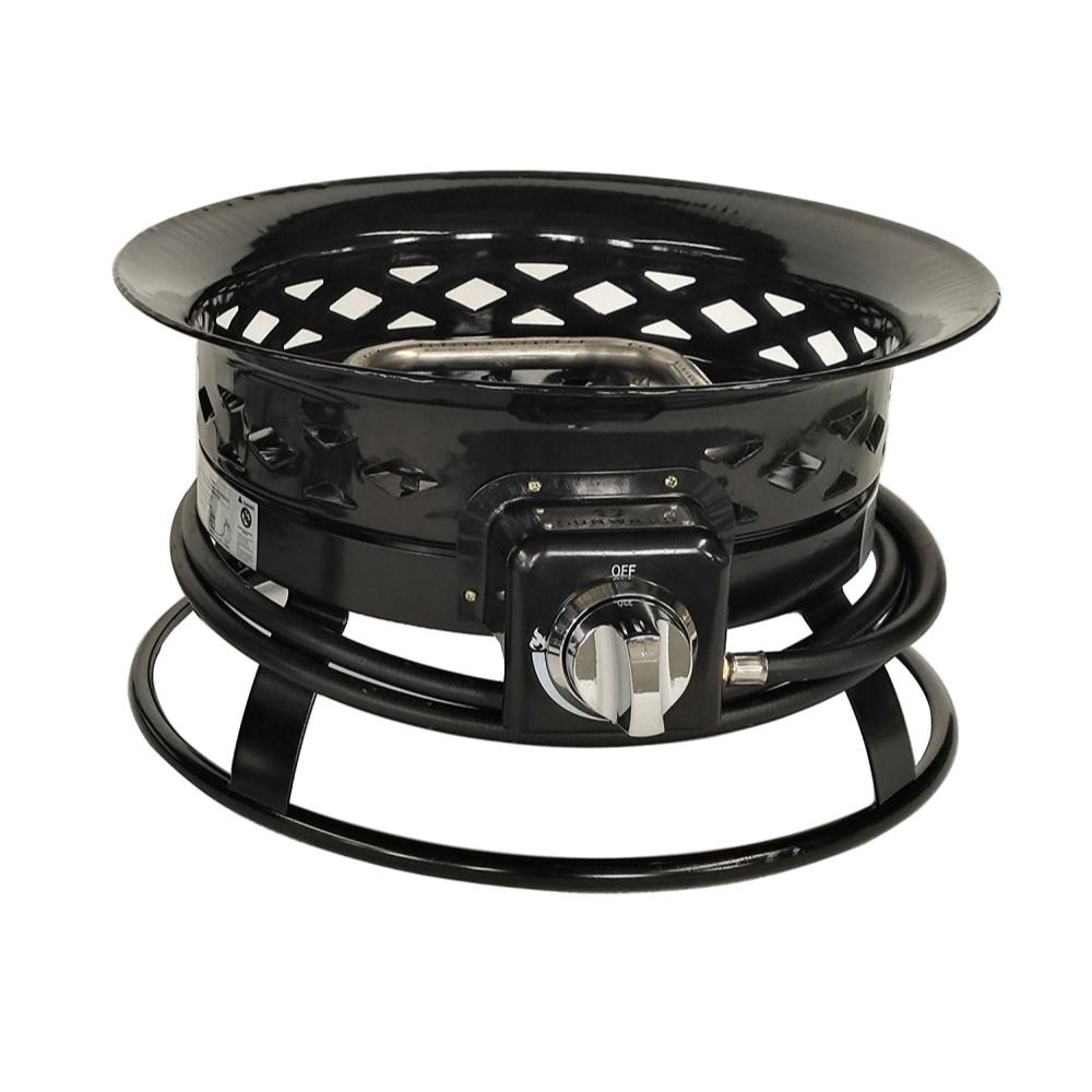 Aleko 19 In X 9 In Round Metal Propane Fire Pit In Black With