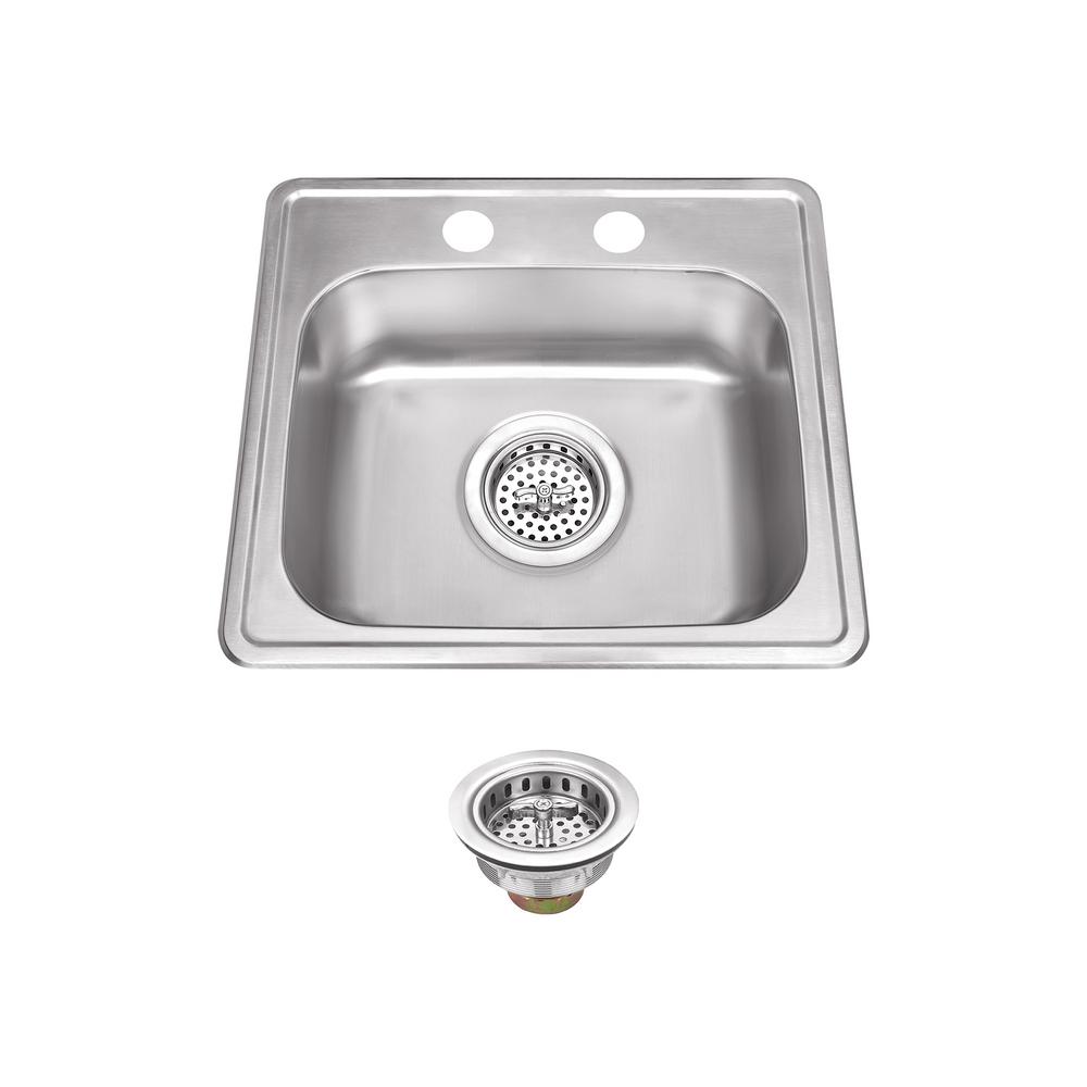 IPT Sink Company Drop-In Stainless Steel 15 in. 2-Hole ...
