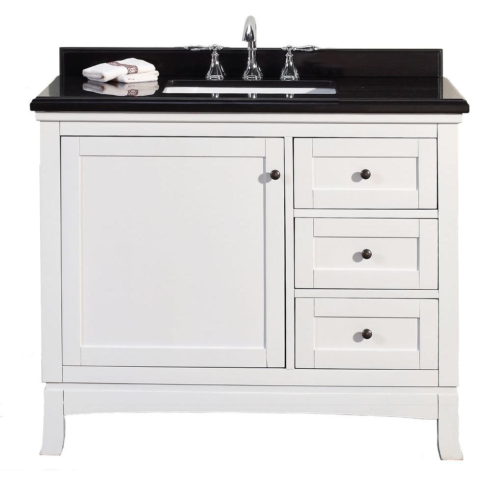 38 46 In Ove Decors Bathroom Vanities Bath The Home Depot D Vanity In White With Granite