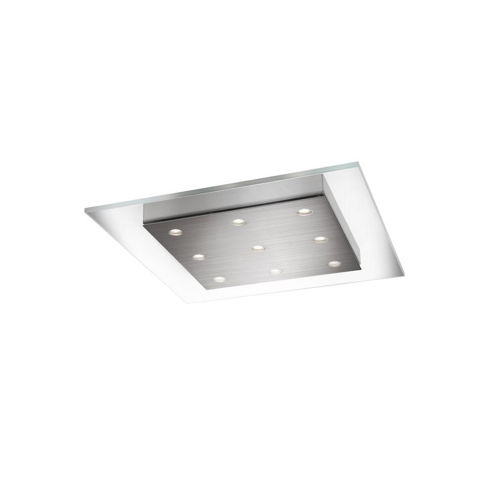 Philips Matrix 9 Light Brushed Nickel Led Ceiling Fixture With Philips Matrix 9 Light Brushed Nickel Led Ceiling Fixture With Integrated Flush Clear Glass Shade 407411748 The Home Depot