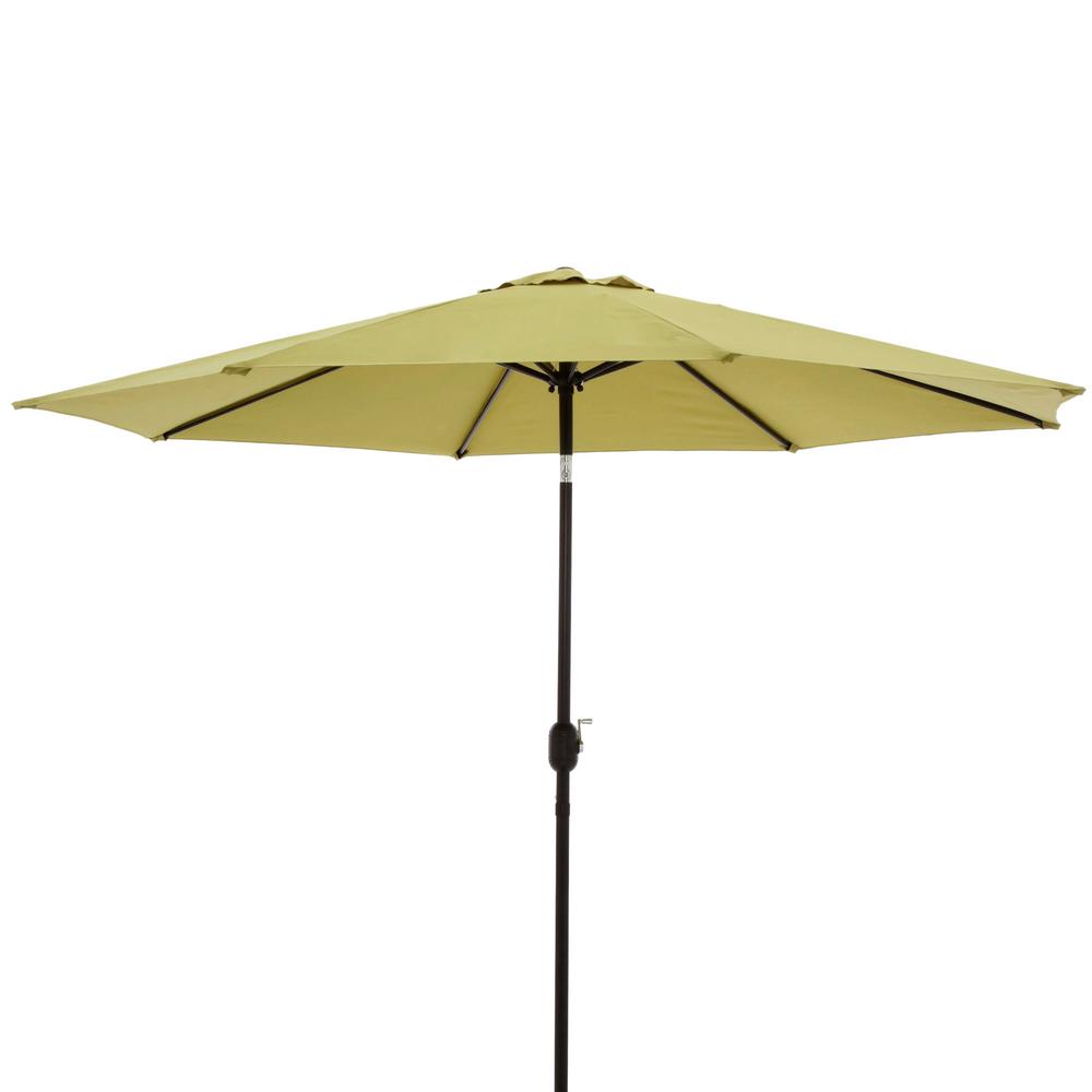 Trademark Innovations 10 Ft Market Tilt Crank Patio Umbrella In Light Green Umbtilt Ltgr The Home Depot