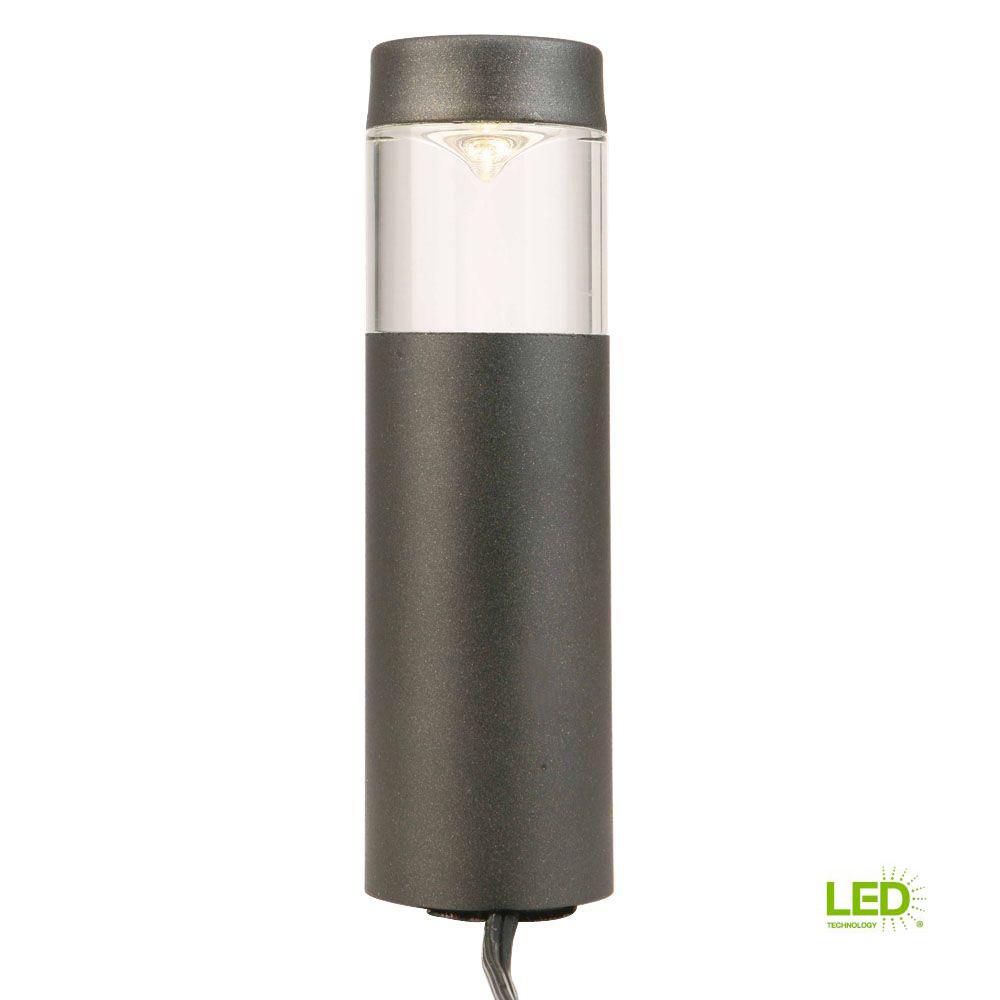Bollard Lights Landscape Lighting Outdoor The Home Depot Low Voltage 10 Watt Equivalent Black Outdoor Integrated Led Round Bollard Landscape Path Light