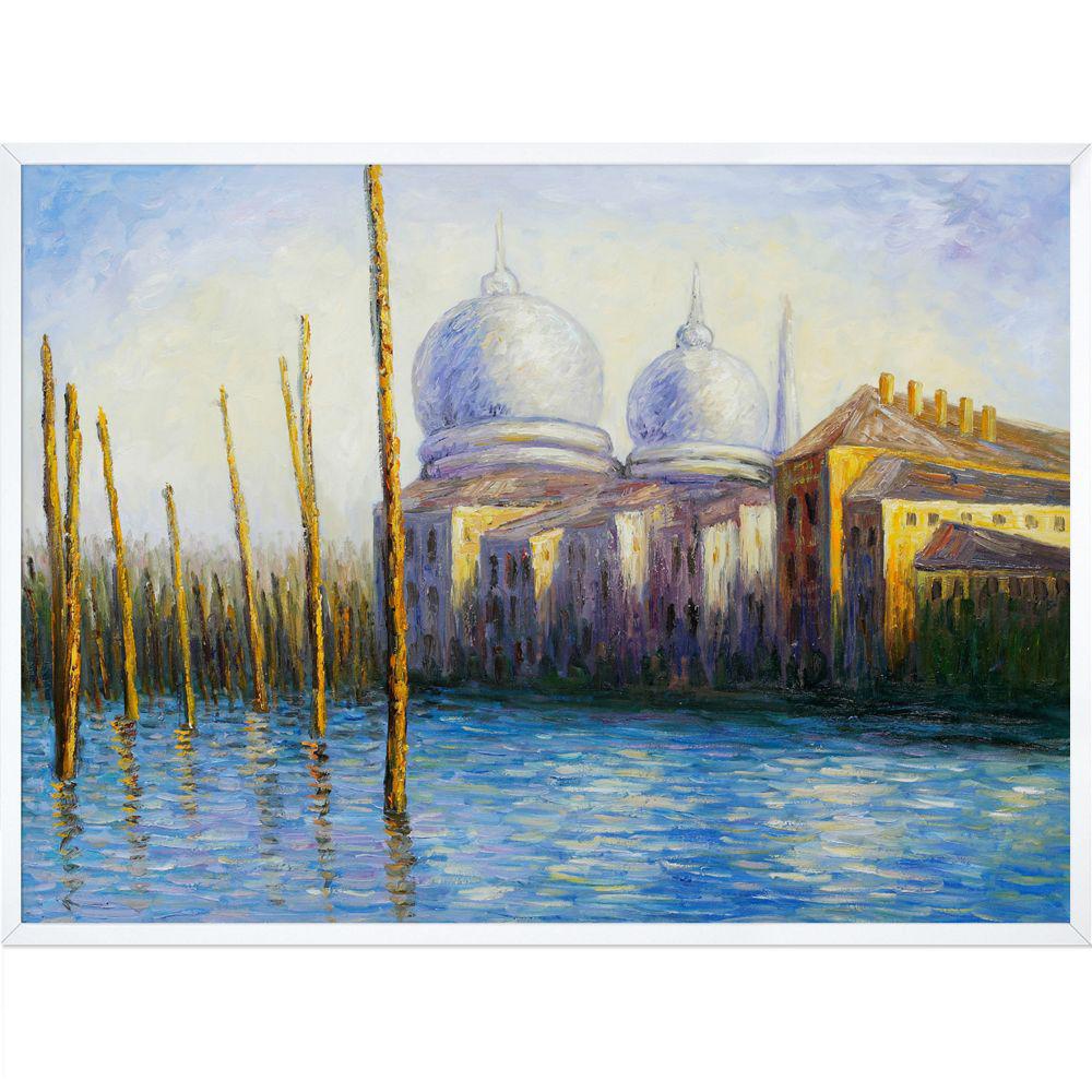 La Pastiche The Grand Canal Venice With Studio White Wood Frame By Claude Monet Oil Painting Mon1039 Fr x40 The Home Depot