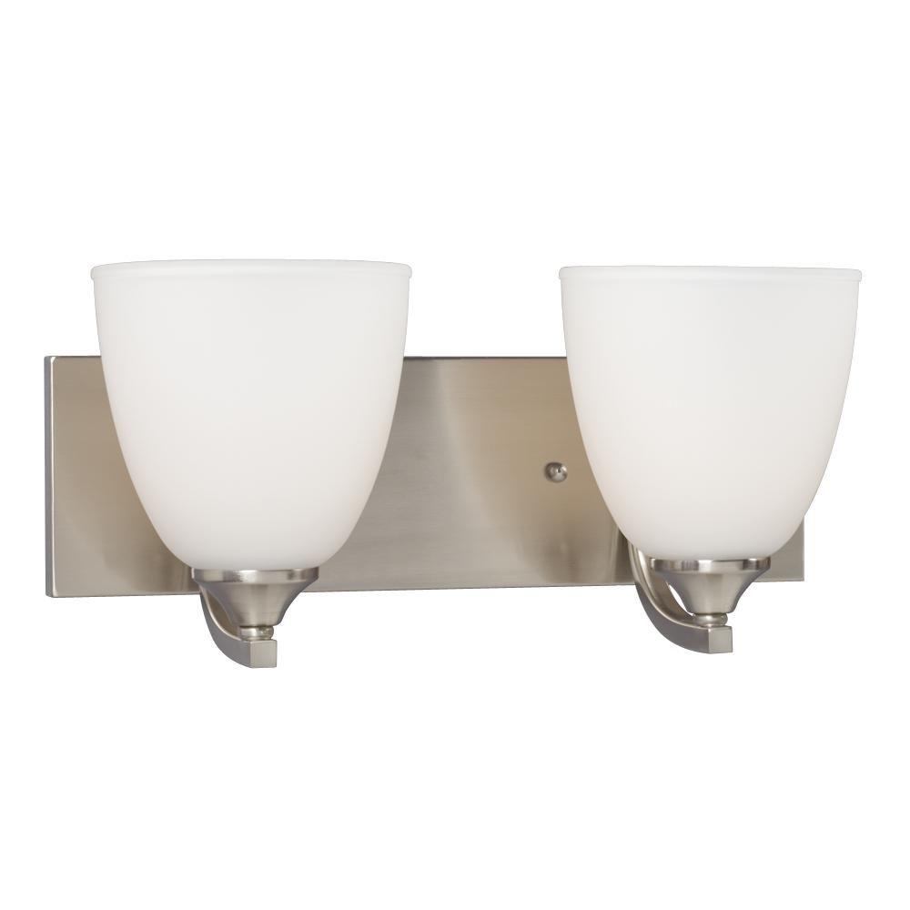 Volume Lighting 2Light Brushed Nickel Bath and Vanity LightV109233 The Home Depot