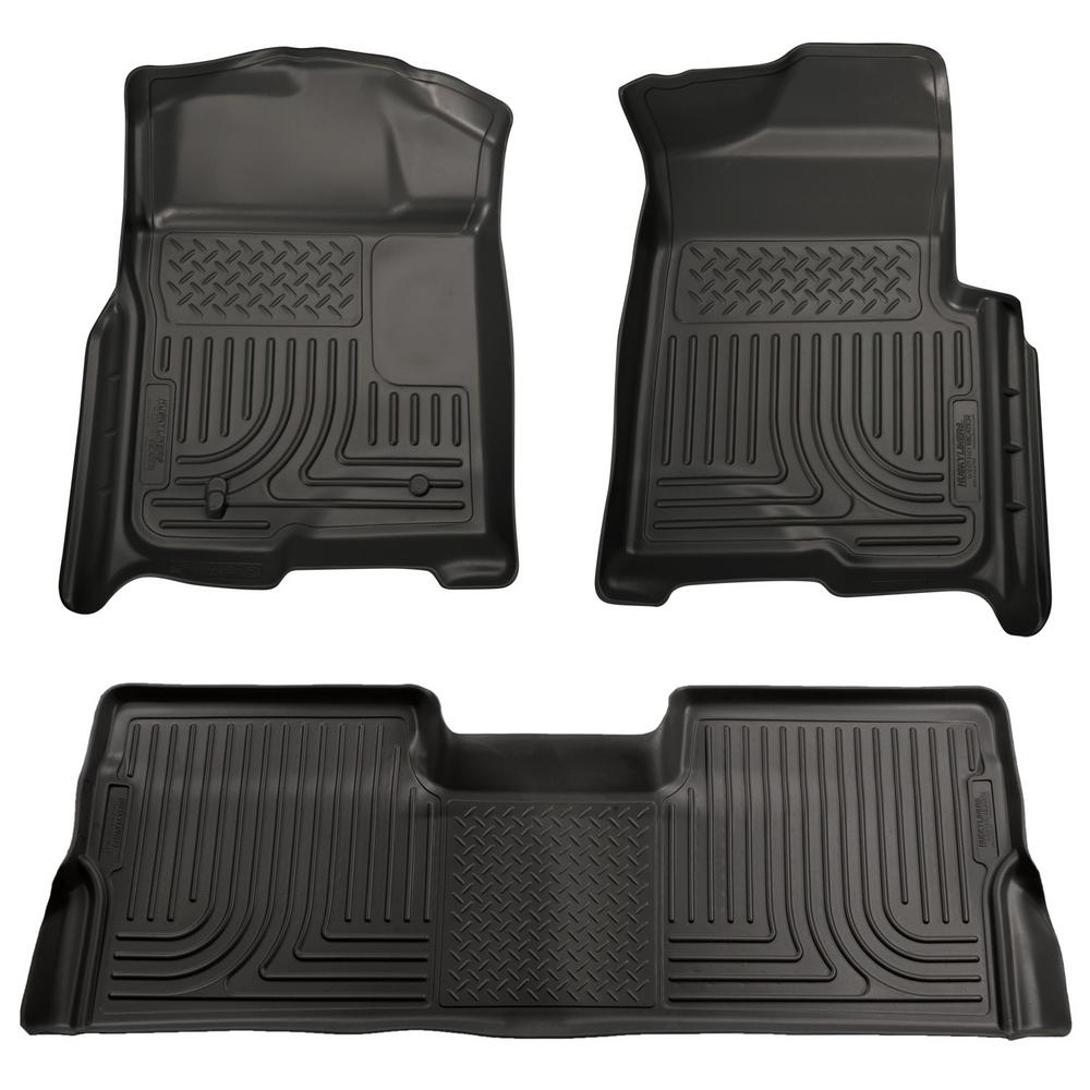 Husky Liners Front /& 2nd Seat Floor Liners Fits 12-16 F250 Crew w// foot rest 99713