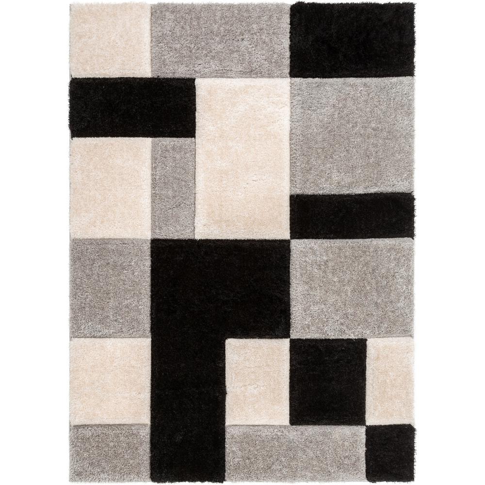 Well Woven San Francisco Escondido Black Modern Geometric Squares 5 San Francisco Escondido Black Modern Geometric Squares 5 Ft 3 In X 7 3d Carved Area Rug