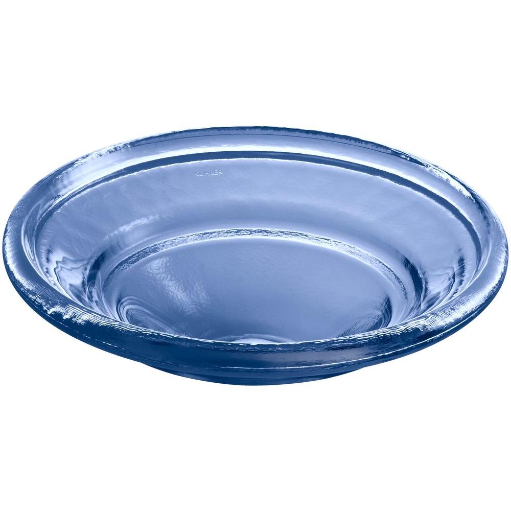 Kohler Spun Glass Vessel Sink In Translucent Sapphire Glass