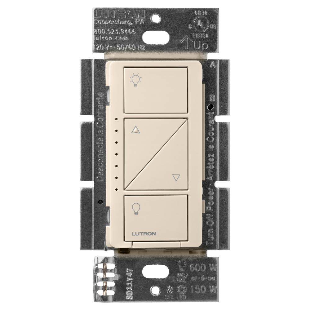 Lutron Caseta Wireless Smart Lighting Dimmer Switch For Wall And Ceiling Lights Light Almond Pd 6wcl La The Home Depot