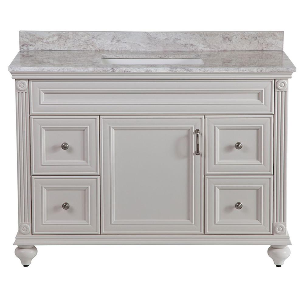 Home Decorators Collection Annakin 49 In W X 38 H 22 D Bath Vanity Cream With Stone Effect Top Winter Mist