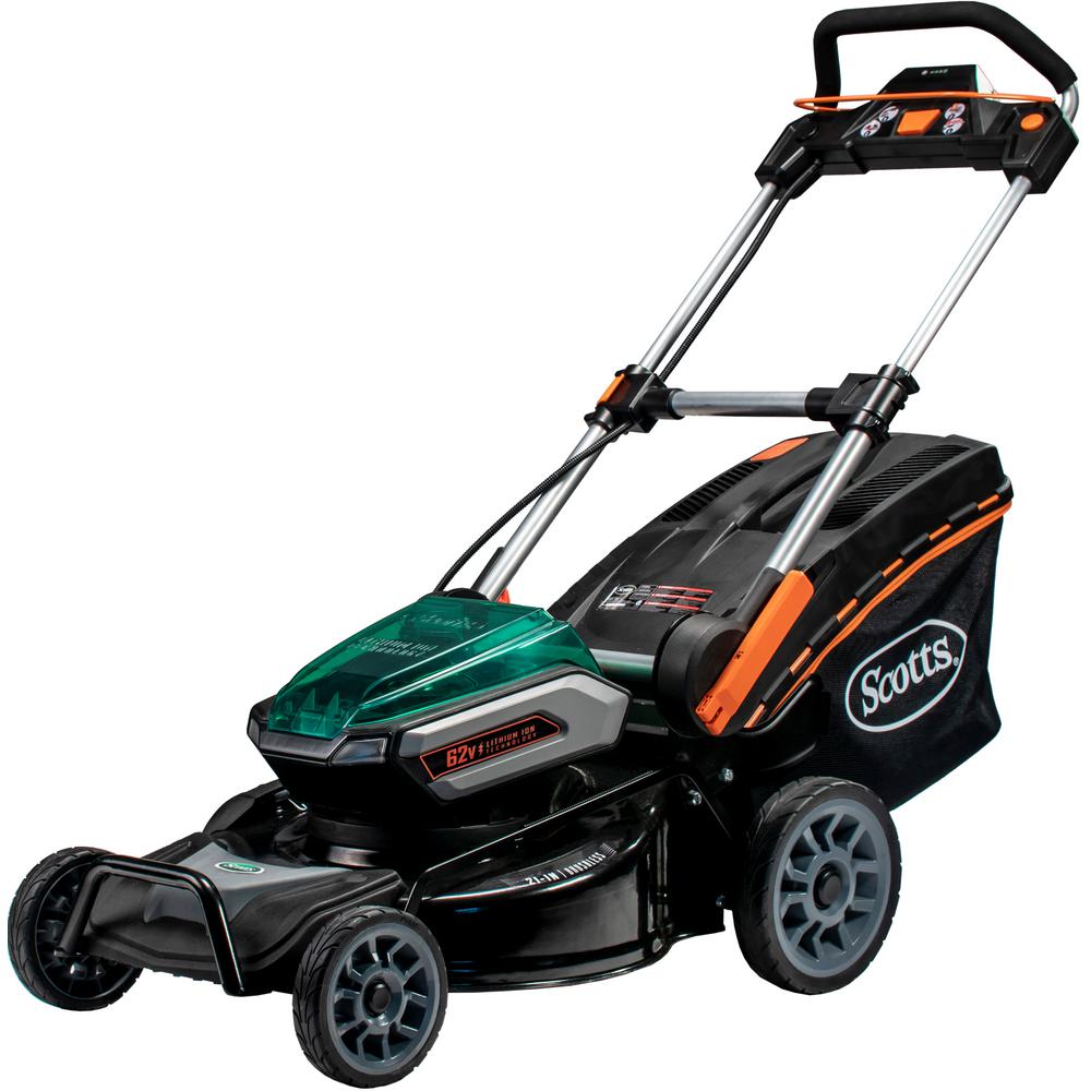 UPC 026479600626 product image for Scotts 21 in. 62-Volt Lithium-Ion Cordless Battery Walk Behind Push Mower with 5 | upcitemdb.com