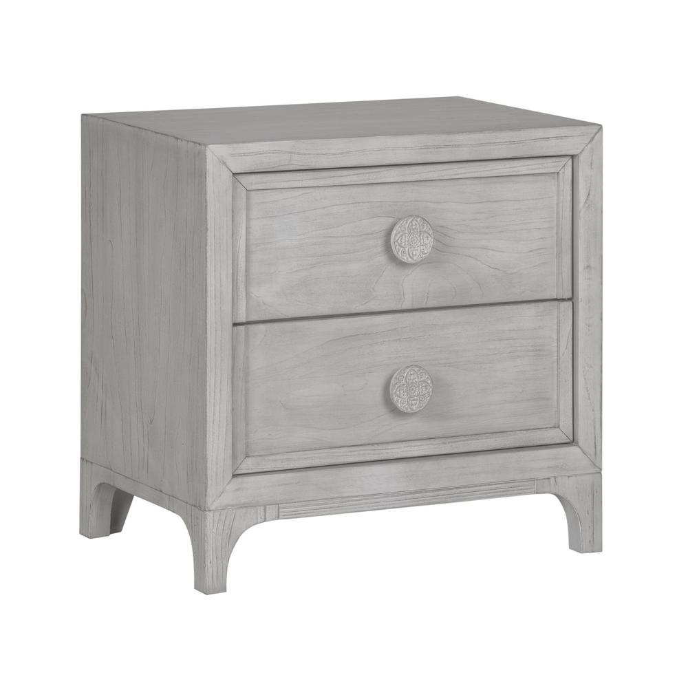 Modus Furniture Boho Chic 2 Drawer Washed White Nightstand 27 In H X 28 In W X 18 In D 1jq981 The Home Depot