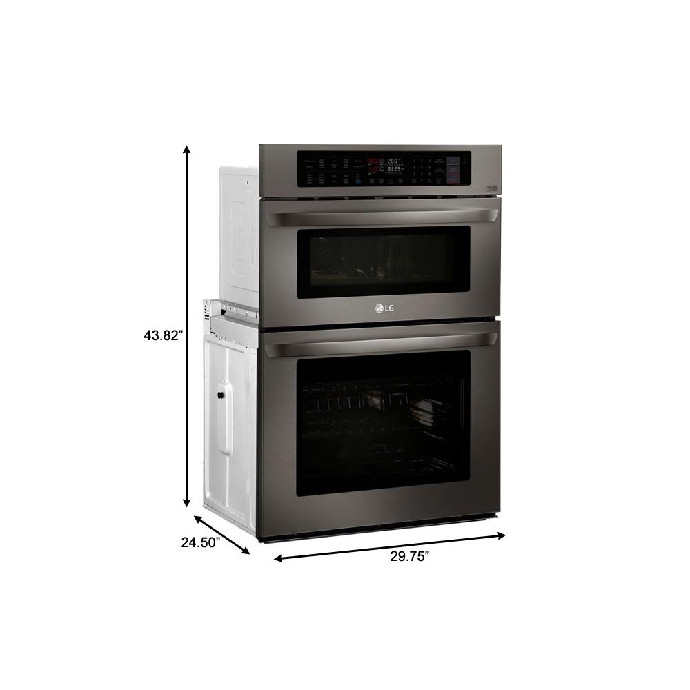 Lg Electronics 30 In Electric Convection And Easyclean Wall Oven With Built Microwave Black Stainless Steel Lwc3063bd The Home Depot Lg Electronics 30 In Electric